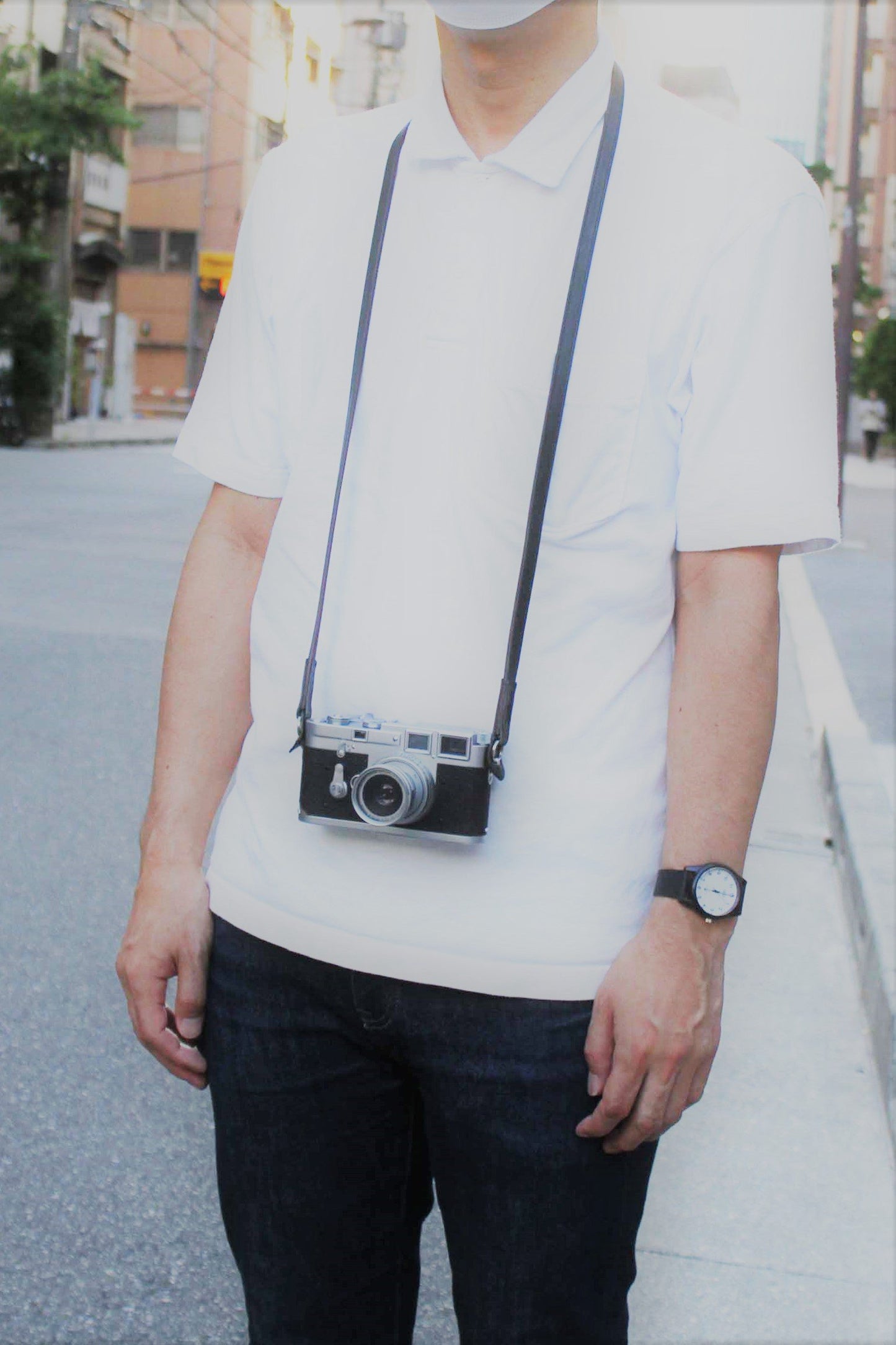 Italian leather strap black