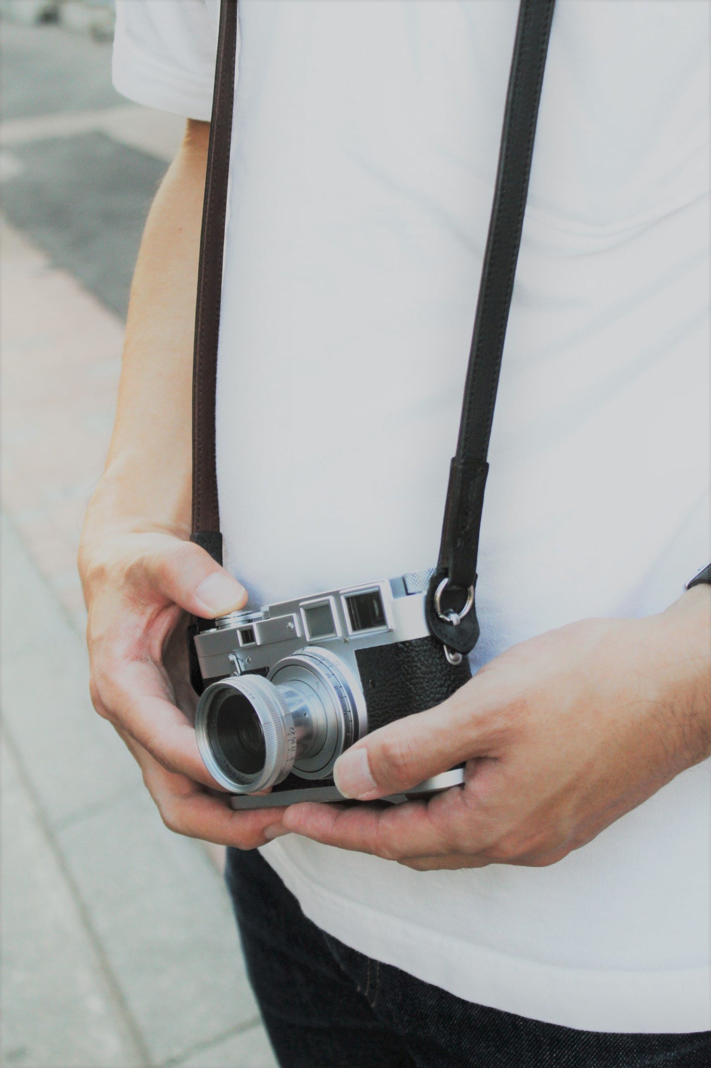 Italian leather strap black