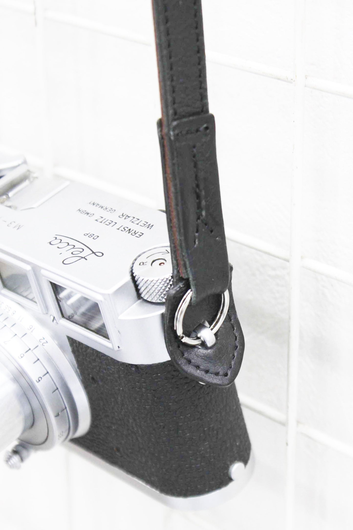 Italian leather strap black
