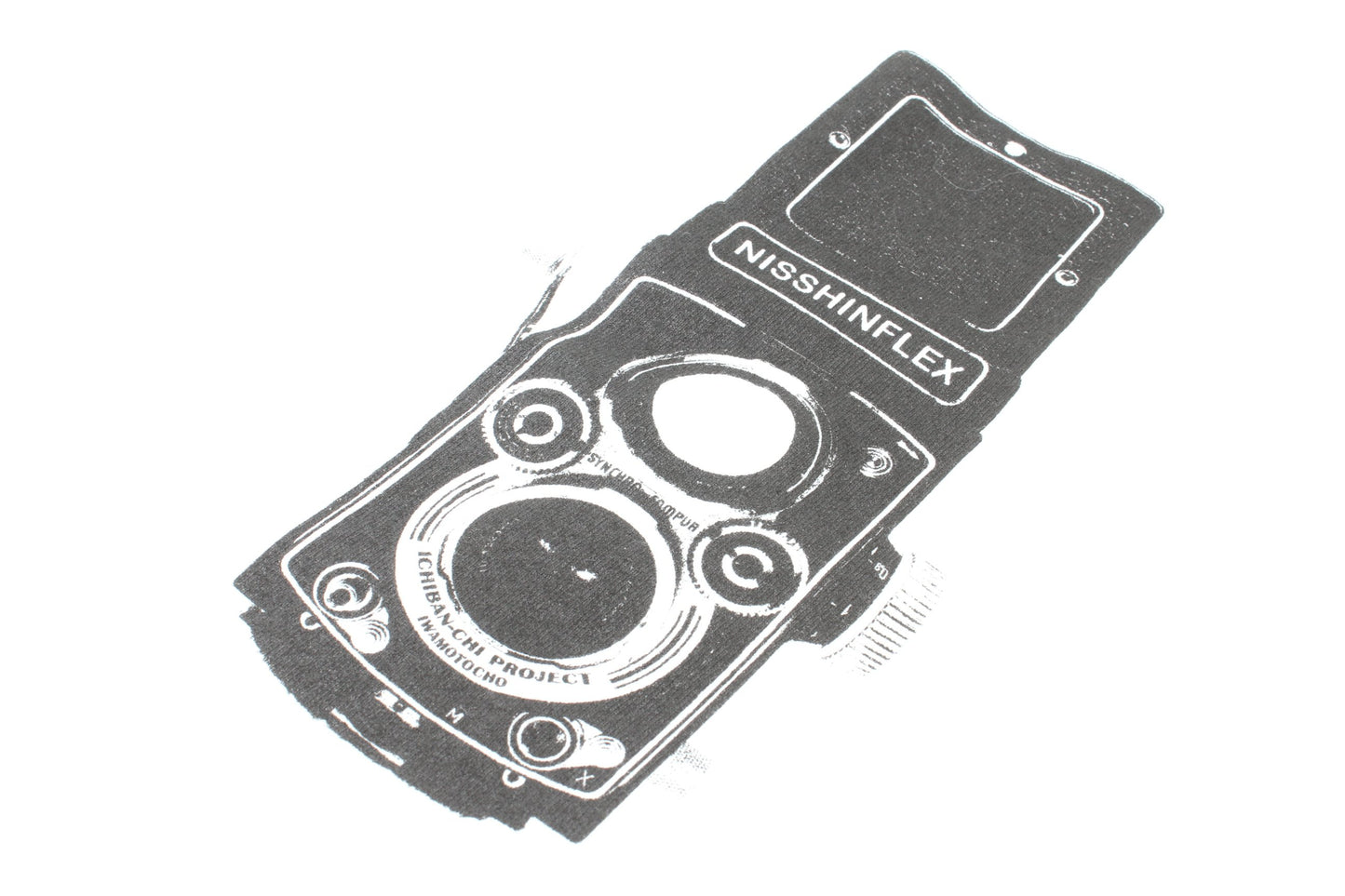 T-shirt twin-lens reflex front print (M)
