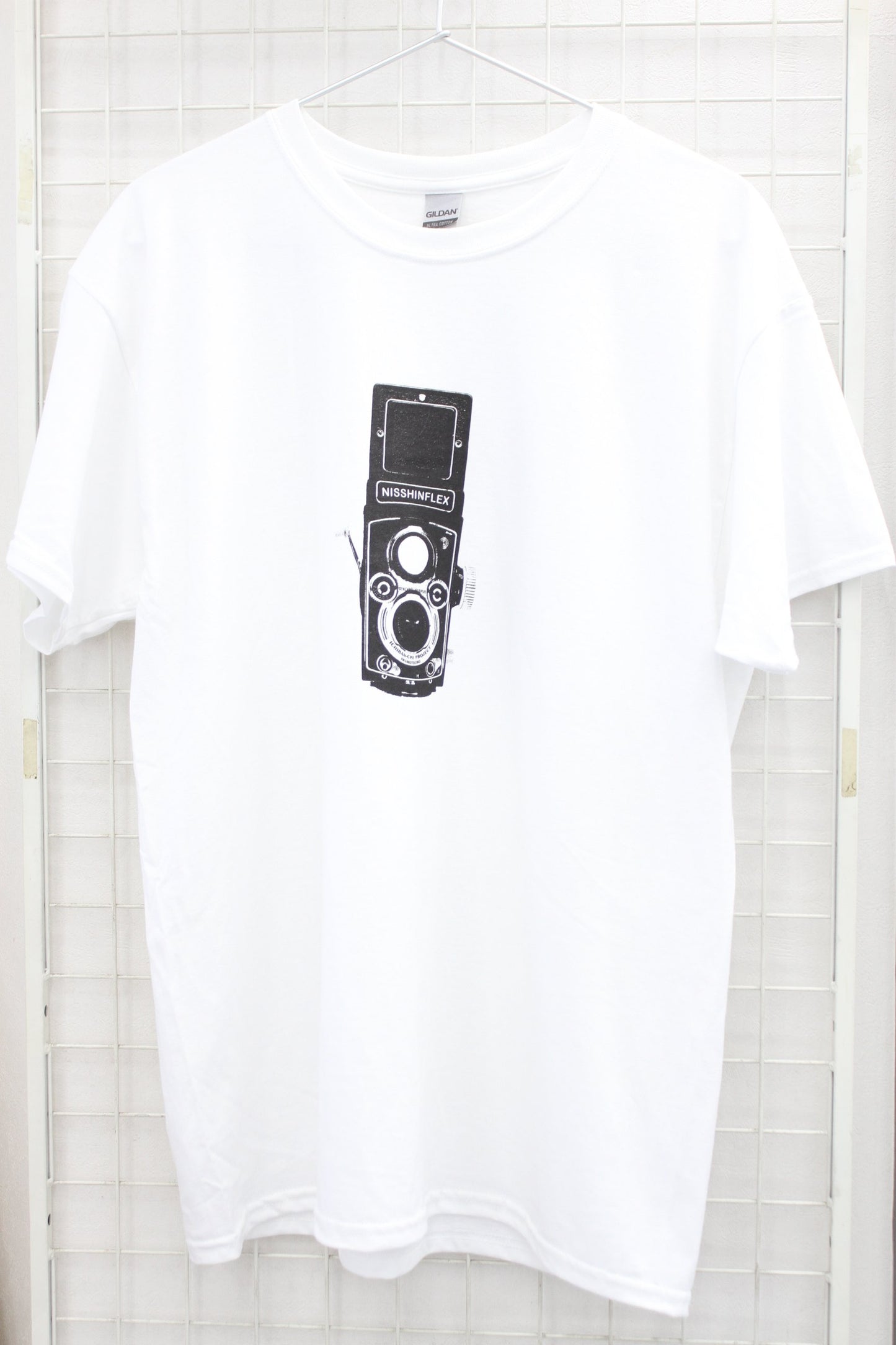 T-shirt twin-lens reflex front print (M)