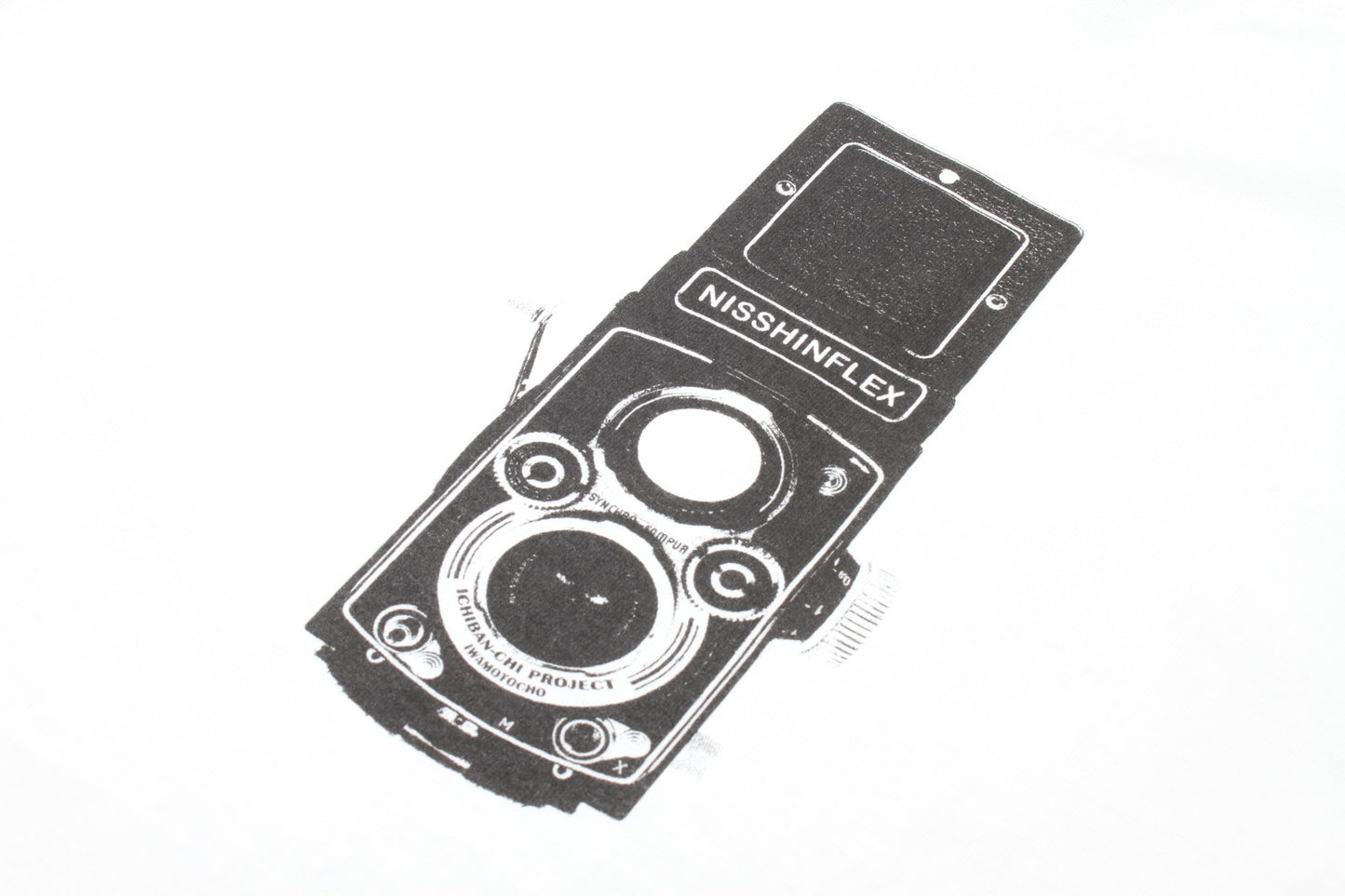 T-shirt twin-lens reflex back print (M)