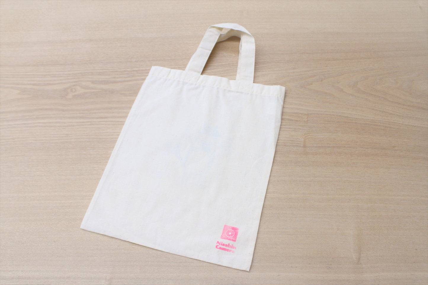 Mini Tote Bag A4 Size Camera Cat Sky Blue