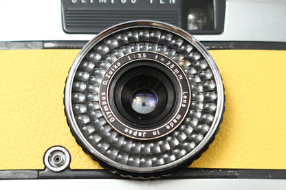 PEN EE-2 D.Zuiko 28/3.5 革張り替え イエロー