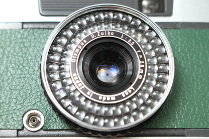 PEN EE-2 D.Zuiko 28/3.5 革張り替え グリーン