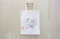 Mini Tote Bag A4 Size Choju Giga Rabbit and Monkey
